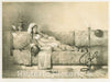 Art Print : 1851, Egyptian Lady in The Harem. Cairo - Vintage Wall Art