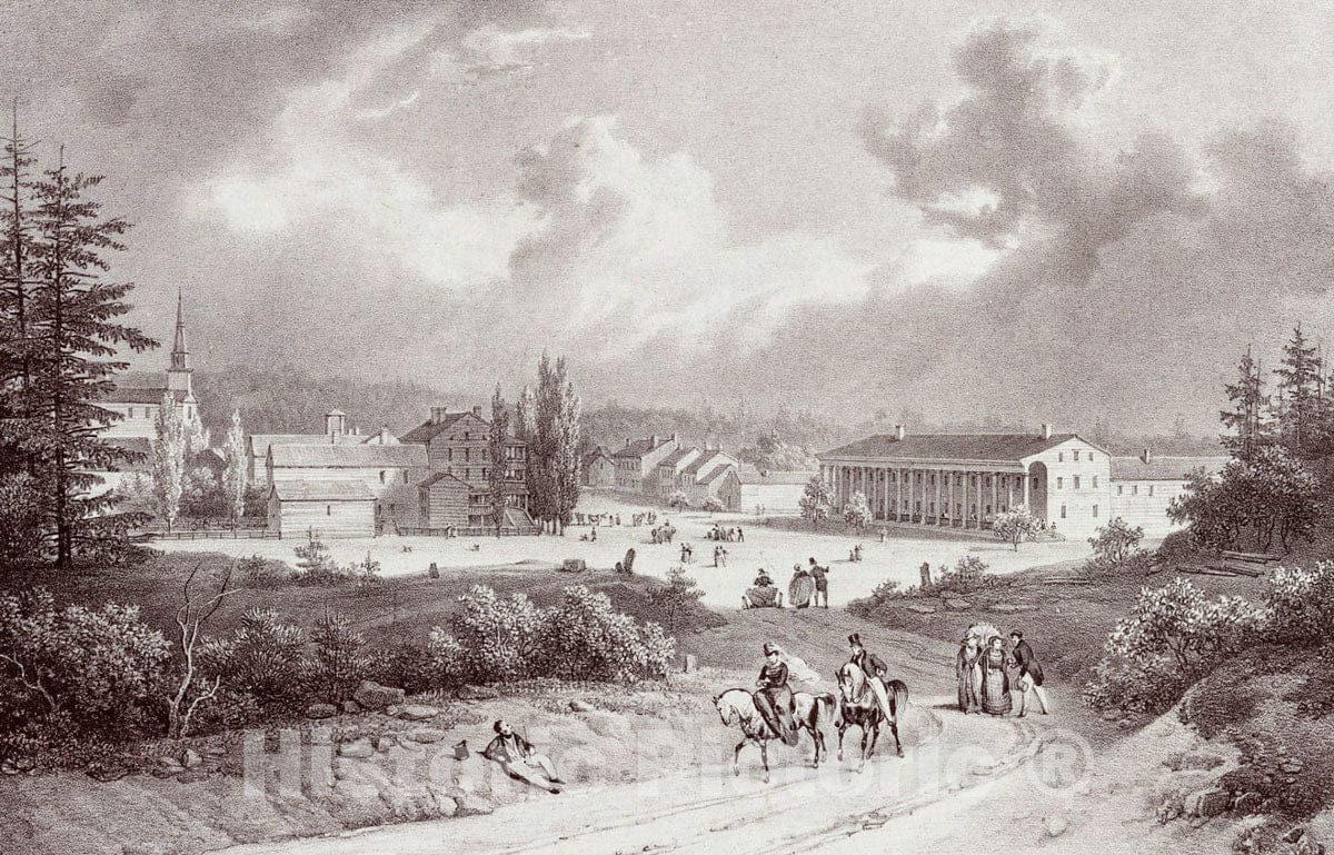 Art Print : 1828, Saratoga Springs. - Vintage Wall Art