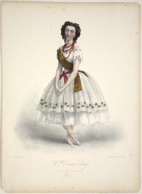 Art Print : Melle Emma Livry, Dans Herculanum. [Lithograph by Marie-Alexandre Alophe], 1860 - Vintage Wall Art