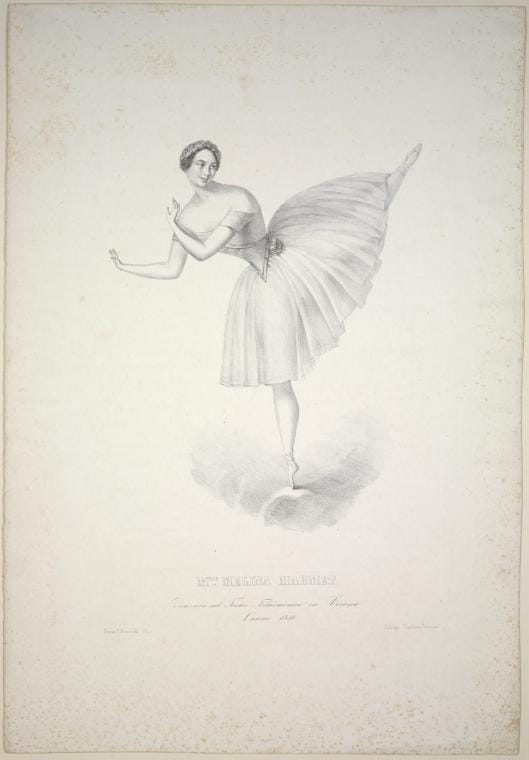 Art Print : Melle Melina Marmet danzava nel Teatro Filarmonico in Verona l'anno 1850, 1850 - Vintage Wall Art