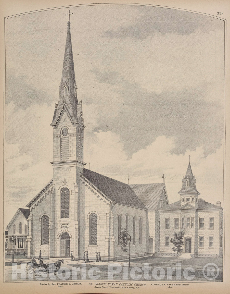 Art Print : 1880, Erected bt Rev. Francis S. Uhrich, 1862 - Vintage Wall Art