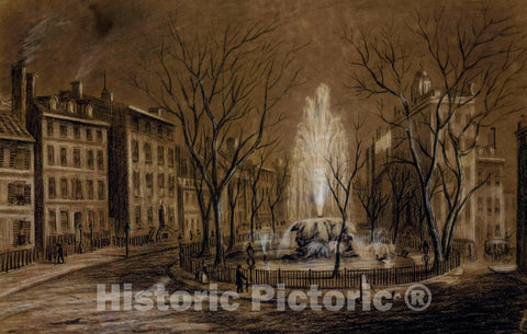 Art Print : Bowling Green, New York City, 1916 - Vintage Wall Art