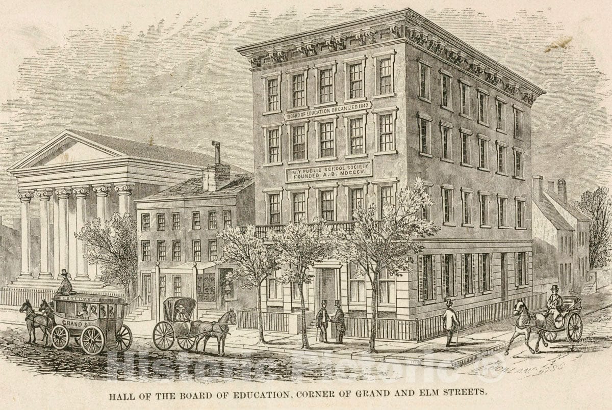 Art Print : Public Schools. Hall of The Board of Education, Elm St. - Vintage Wall Art