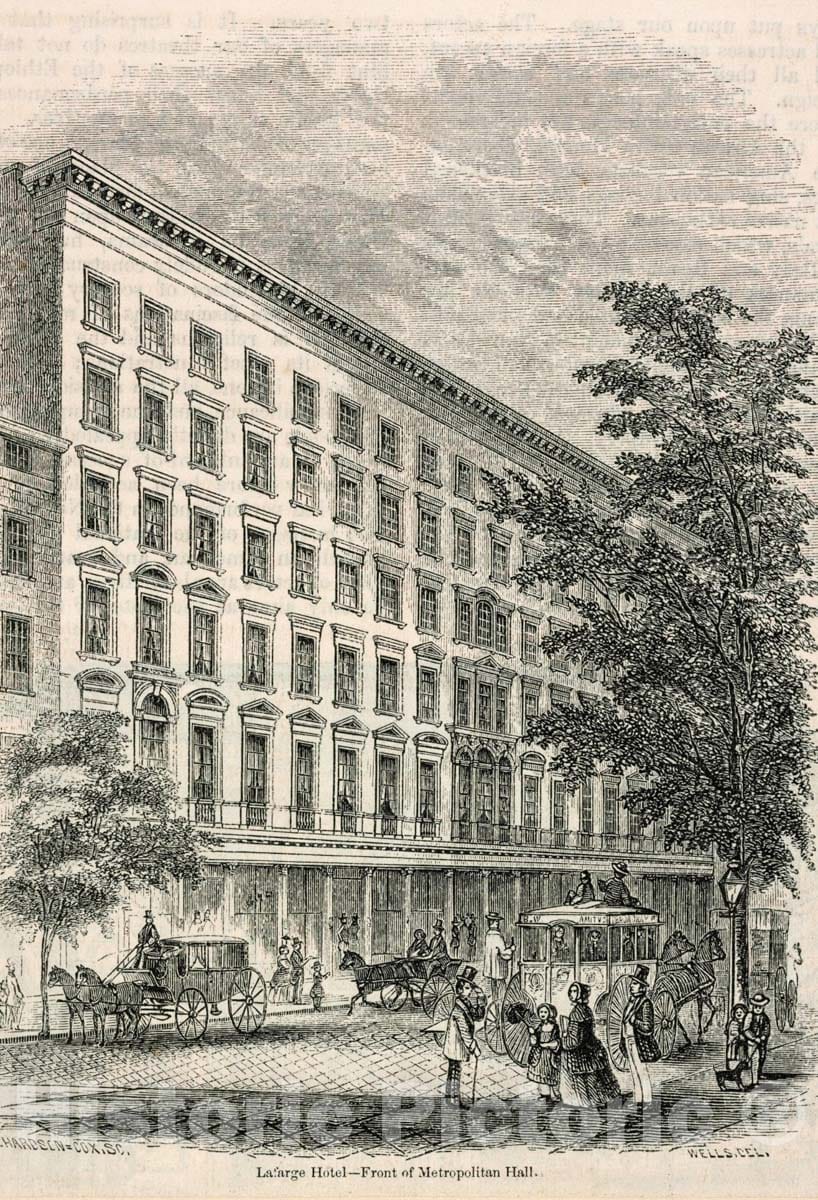 Art Print : 1854, Lafarge Hotel-Front of Metropolitan Hotel. - Vintage Wall Art