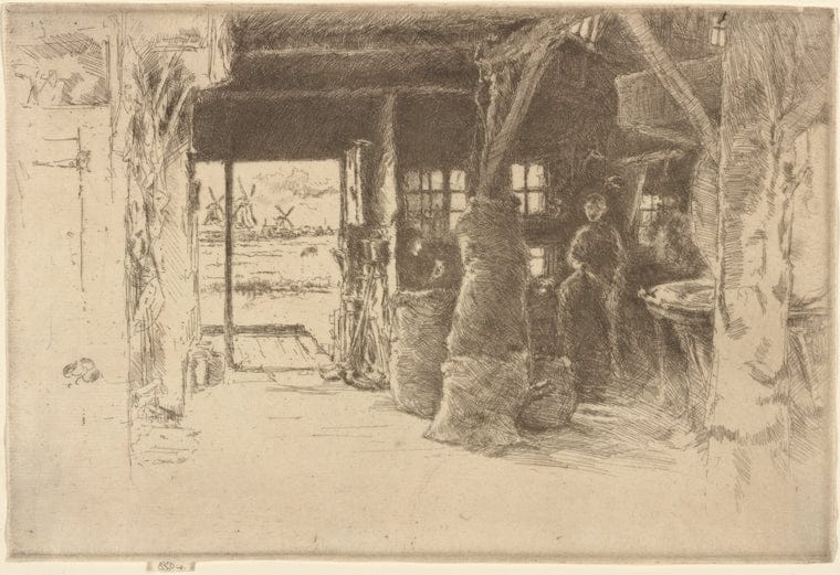 Art Print : The Mill, 1834 - Vintage Wall Art