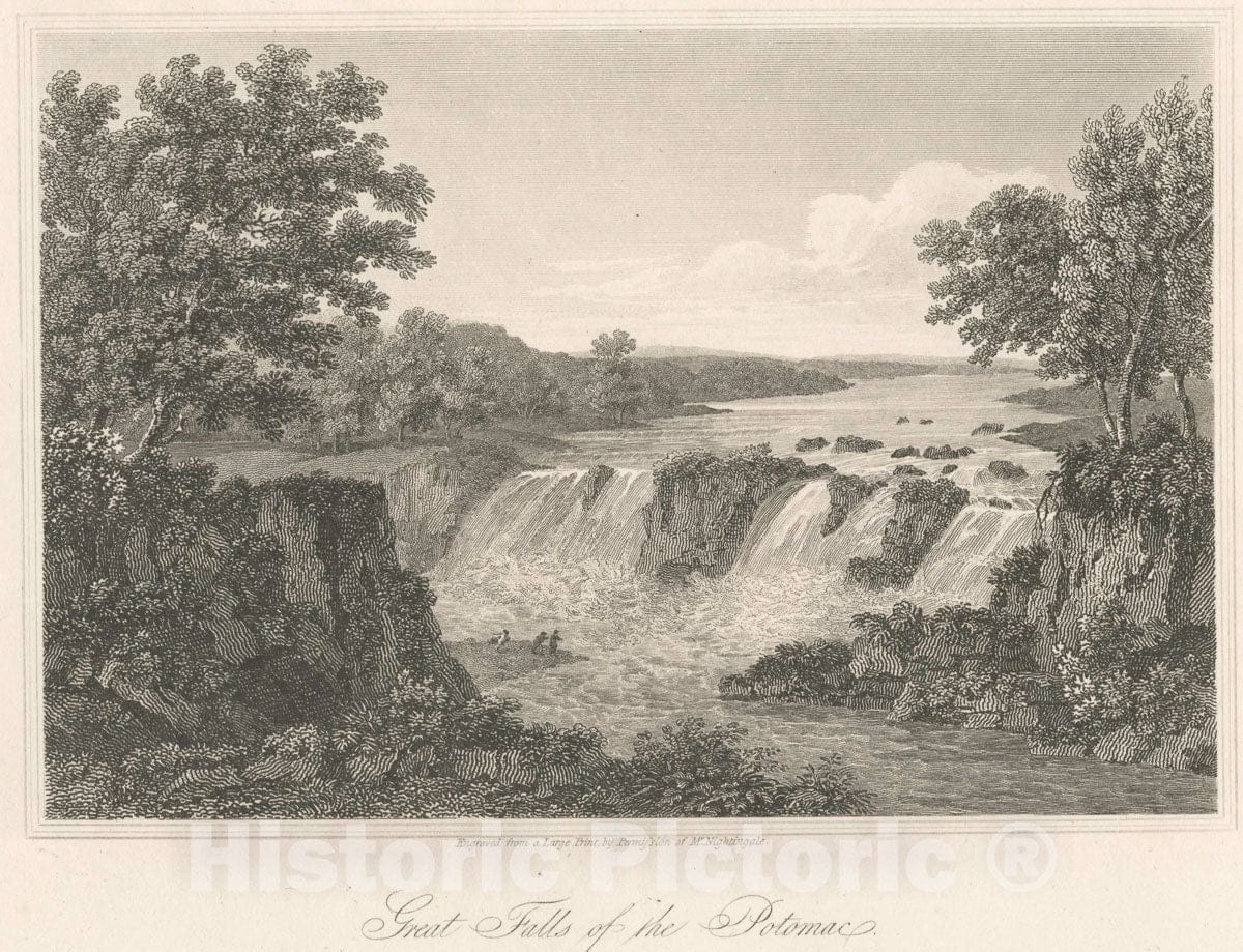 Art Print : Great Falls of The Potomac. - Vintage Wall Art V1