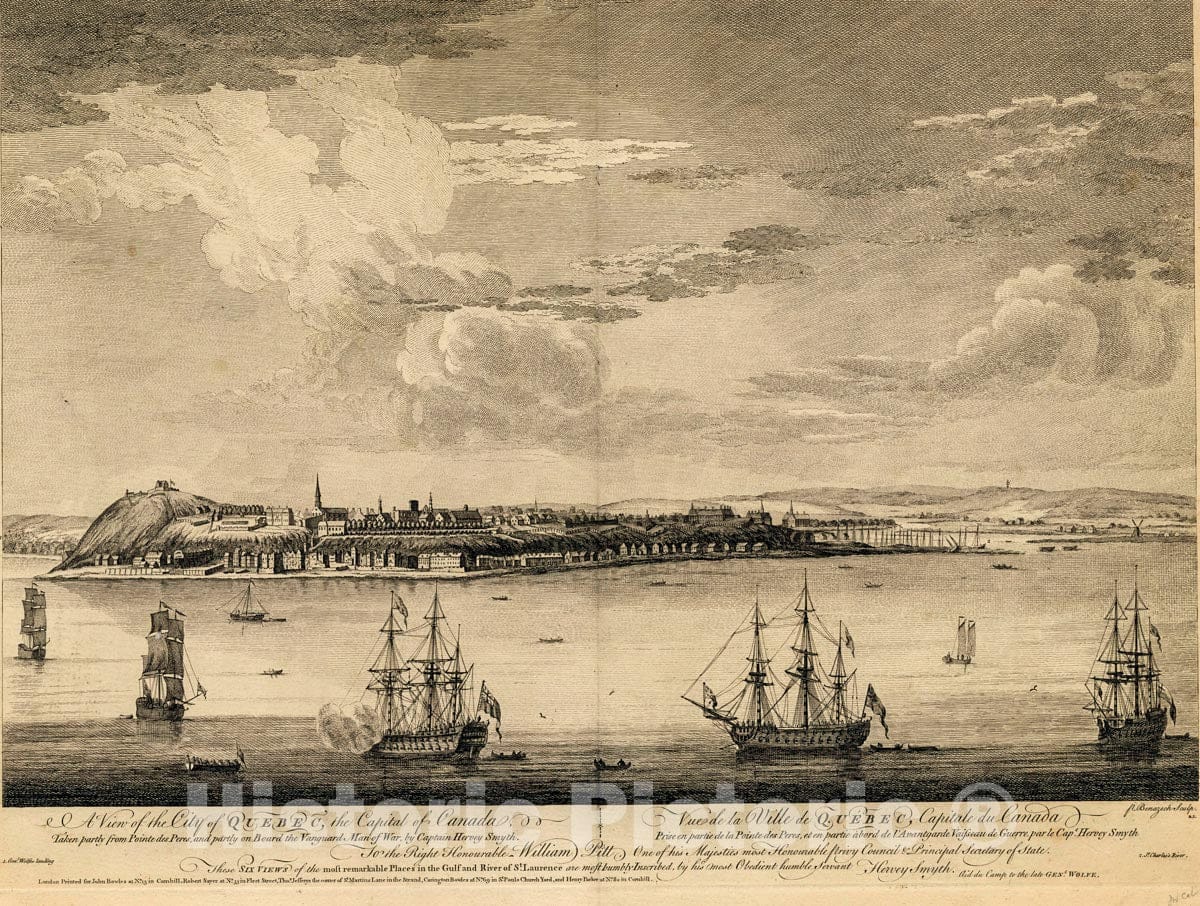 Art Print : A View of The City of Quebec, The Capital of Canada. - Vintage Wall Art