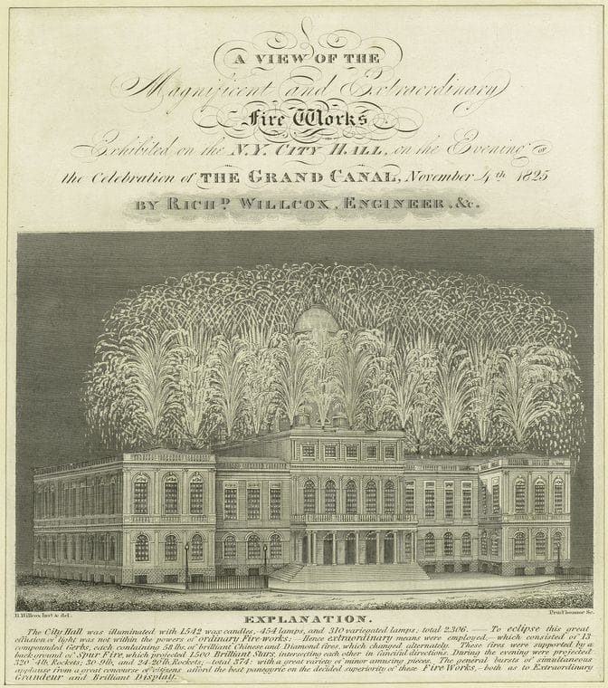 Art Print : 1801, A View of The Magnificent and Extraordinary fire Works exhibited - Vintage Wall Art