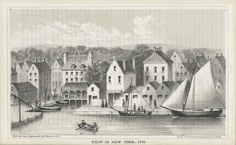 Art Print : View in New York, 1746 - Vintage Wall Art