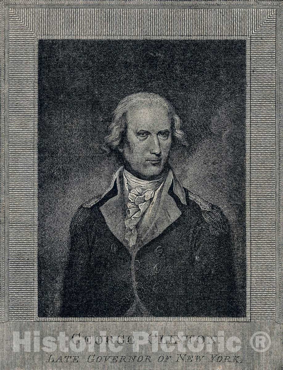 Art Print : c.1775 , George Clinton Late Governor of New York - Vintage Wall Art