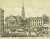 Art Print : 1828, View of St. Paul's Church and The Broadway Stages - Vintage Wall Art