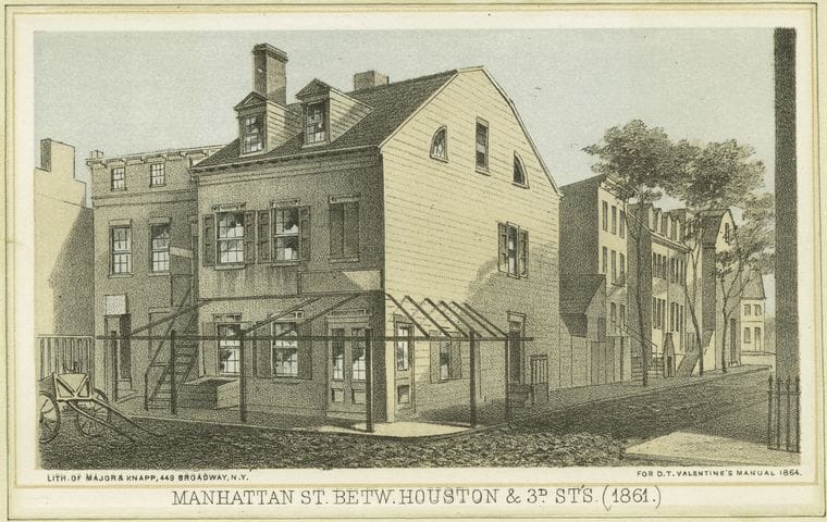 Art Print : 1828, Manhattan St. betw. Houston & 3D. STS. (1861) - Vintage Wall Art