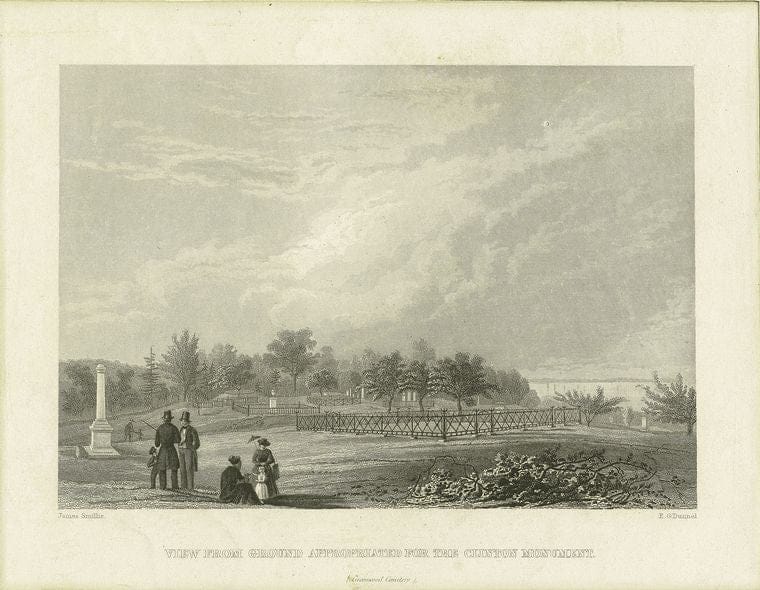 Art Print : 1801, View from Ground appropriated for The Clinton Monument - Vintage Wall Art