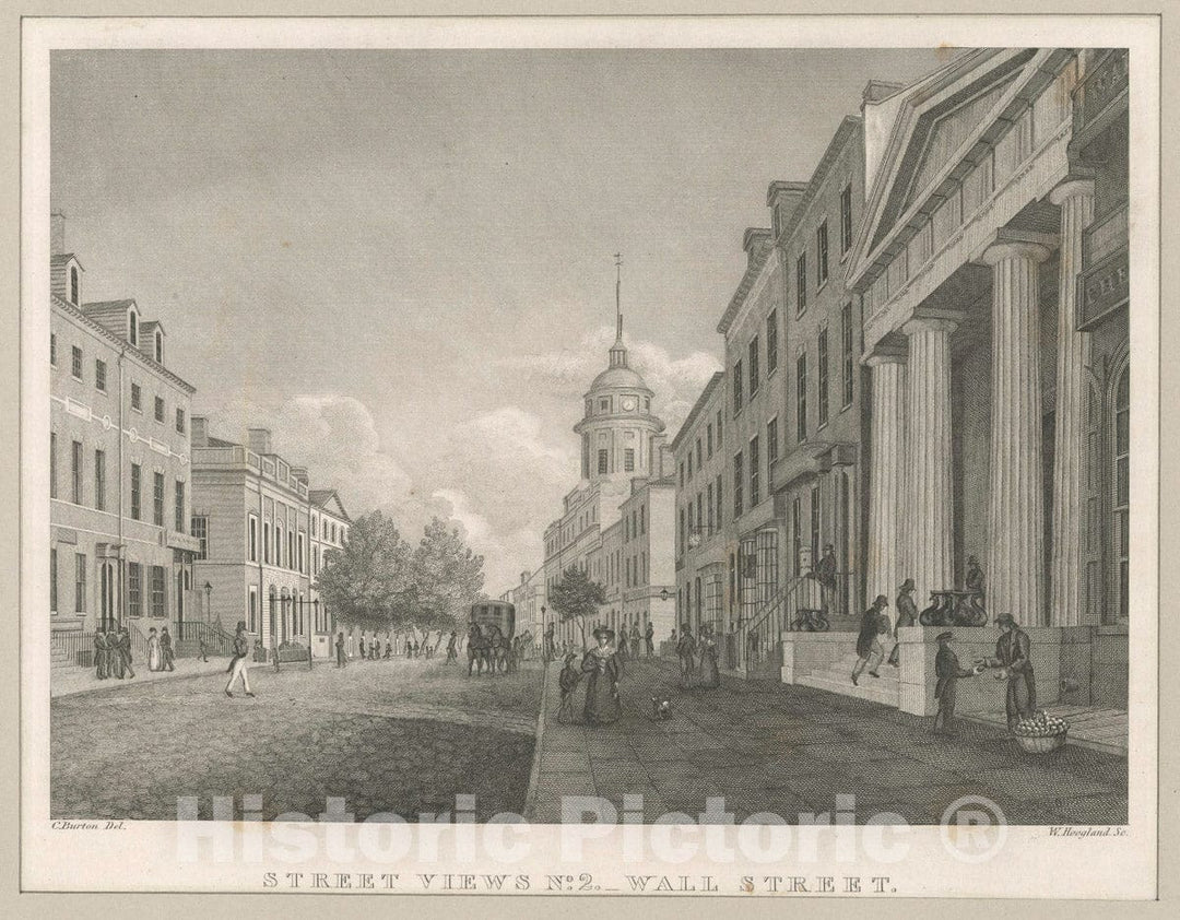Art Print : Street Views No. 2 Wall Street - Vintage Wall Art