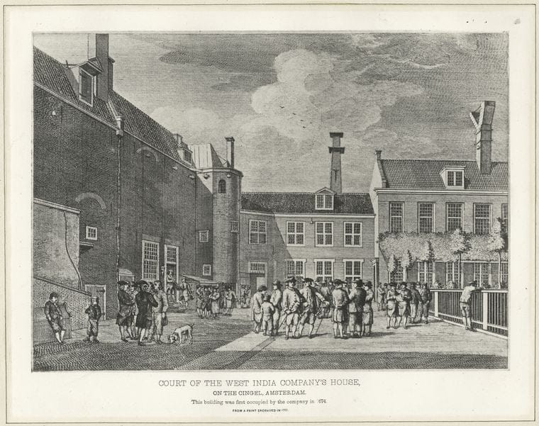 Art Print : Court of The West India Company's House on The Cingal, Amsterdam - Vintage Wall Art