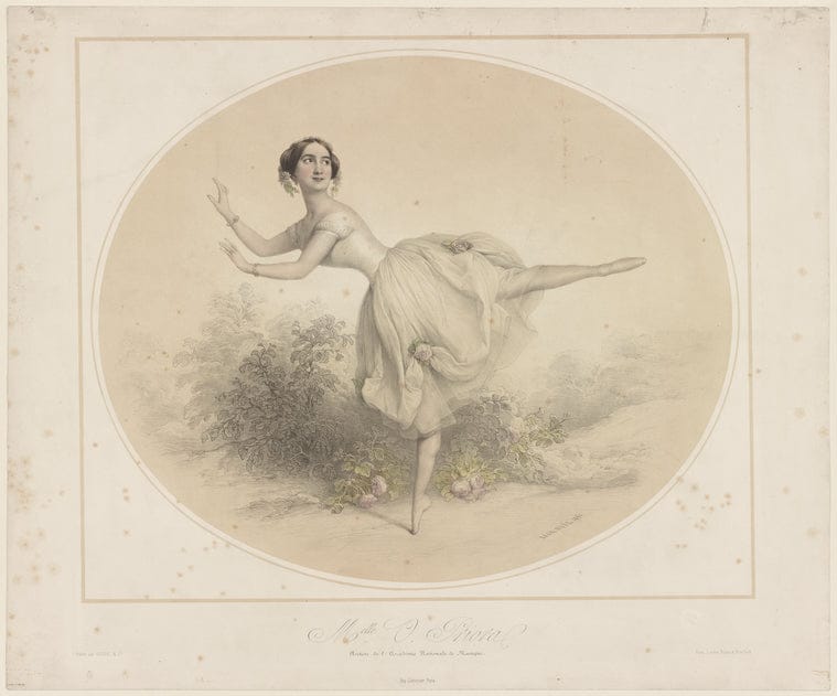 Art Print : Melle. O. Priora, Artiste de l'Academie Nationale de Musique, 1807 - Vintage Wall Art