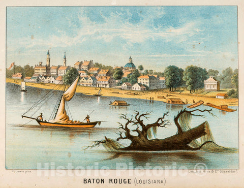 Art Print : 1854, Baton Rouge (Louisiana). - Vintage Wall Art