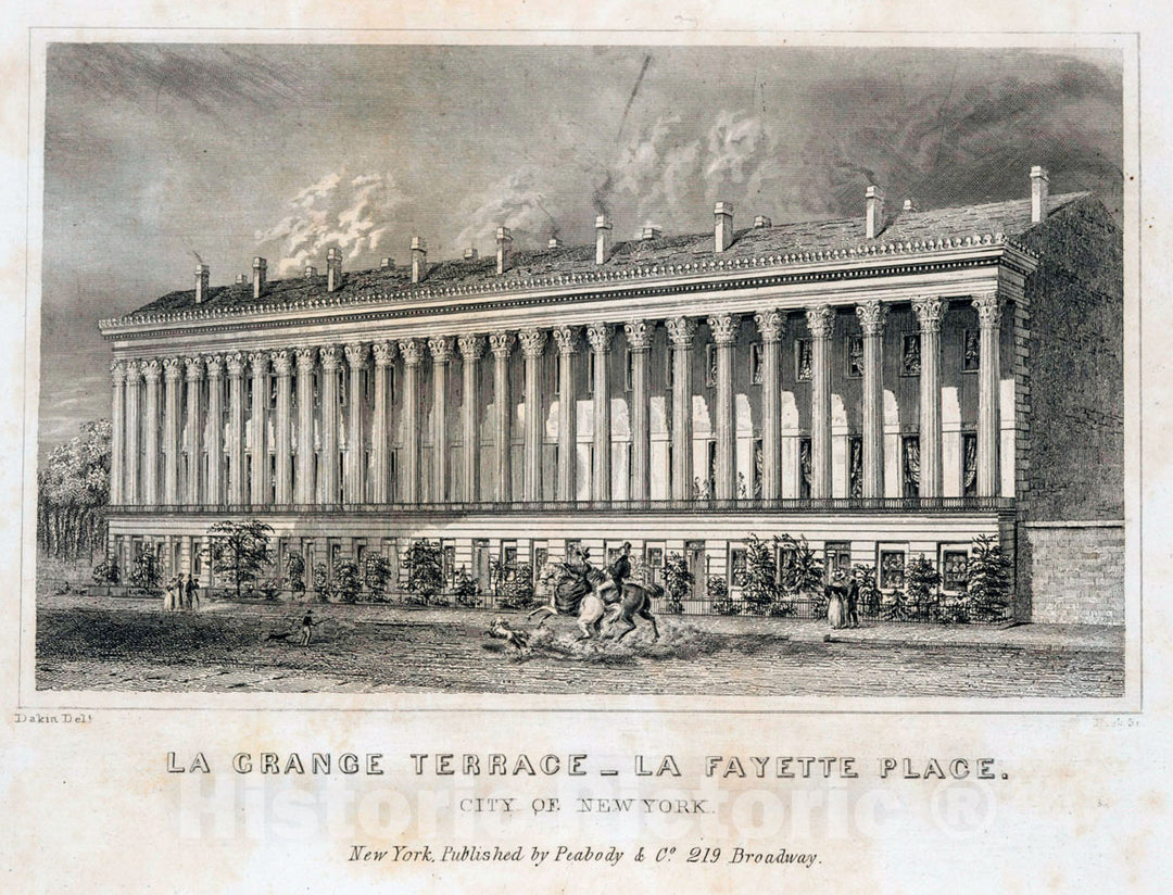 Art Print : 1831, La Grange Terrace, La Fayette Place, City of New York. - Vintage Wall Art