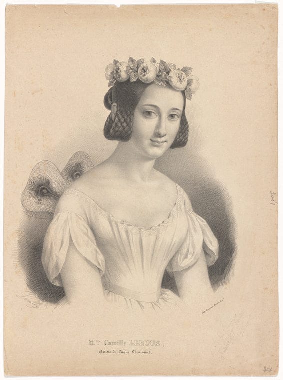 Art Print : Melle. Camille Leroux, Artiste du Cirque National, 1843 - Vintage Wall Art