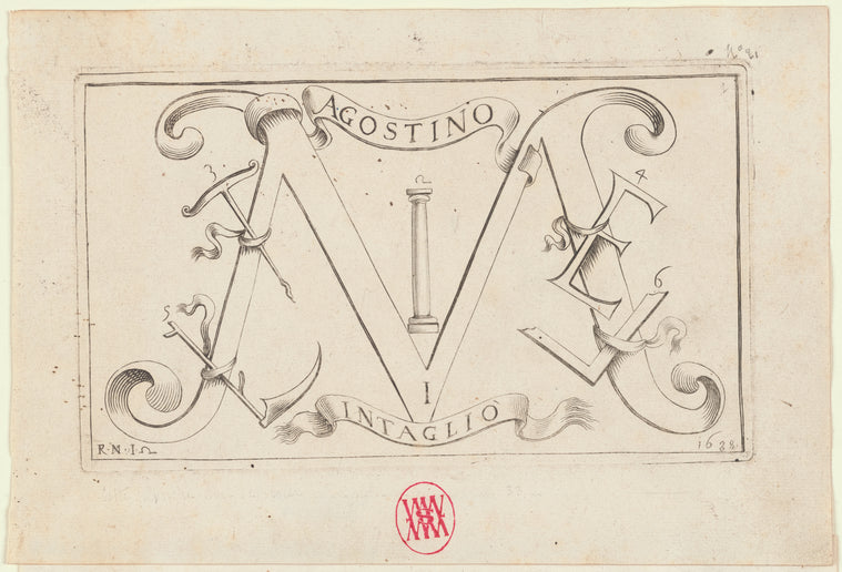 Art Print : Title Page. Masks and Hats, 1688 - Vintage Wall Art