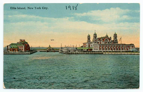 Art Print : Ellis Island, New York City, 1918 - Vintage Wall Art