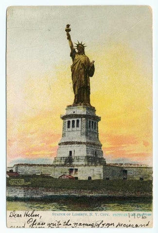Art Print : Statue of Liberty by Night, New York City, 1902 - Vintage Wall Art