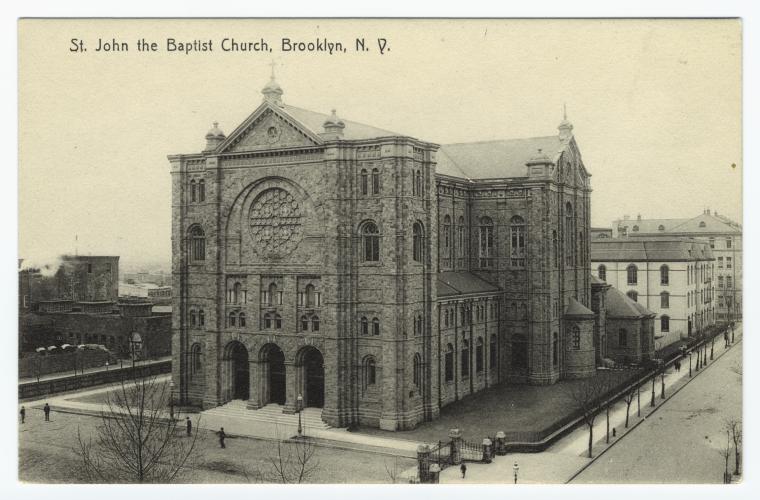 Art Print : St. John The Baptist Church, Brooklyn, N. Y, 1910 - Vintage Wall Art