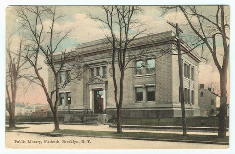 Art Print : Public Library, Flatbush, Brooklyn, N. Y, 1908 - Vintage Wall Art