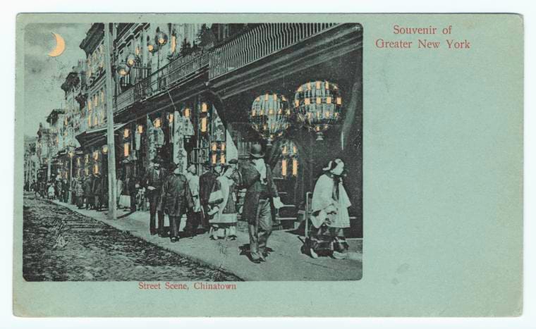 Art Print : Street Scene, Chinatown, 1902 - Vintage Wall Art