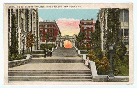 Art Print : Entrance to Campus Grounds, City College, New York City, 1915 - Vintage Wall Art