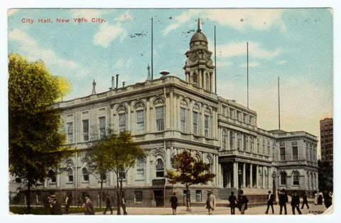 Art Print : City Hall, New York City, 1910 - Vintage Wall Art