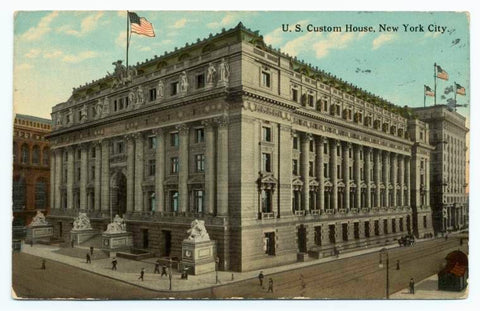 Art Print : U. S. Custom House, New York City, 1913 - Vintage Wall Art
