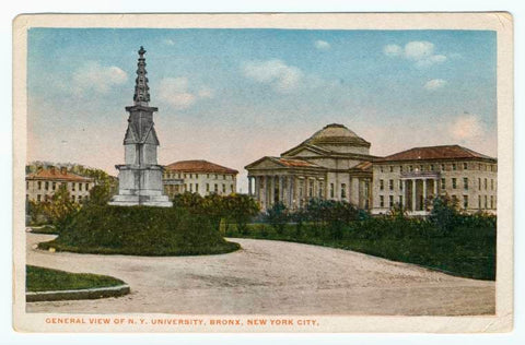 Art Print : General View of N. Y. University, Bronx, New York City, 1915 - Vintage Wall Art