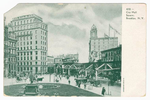 Art Print : City Hall Square, Brooklyn, N.Y, 1901 - Vintage Wall Art