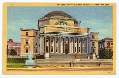 Art Print : The Library of Columbia University, New York City, 1938 - Vintage Wall Art