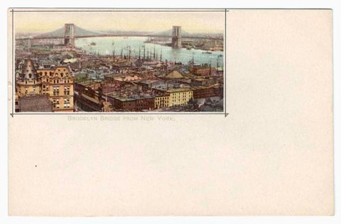 Art Print : Brooklyn Bridge from New York, 1901 - Vintage Wall Art, v2