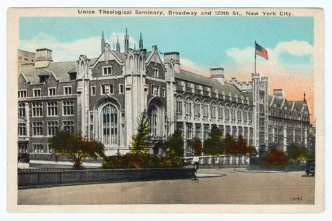 Art Print : Union Theological Seminary, Broadway and 120th St, New York City, 1923 - Vintage Wall Art