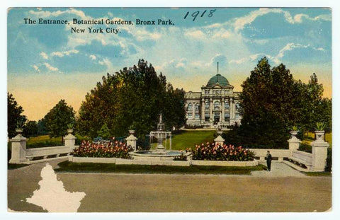 Art Print : The Entrance, Botanical Gardens, Bronx Park, New York City, 1918 - Vintage Wall Art