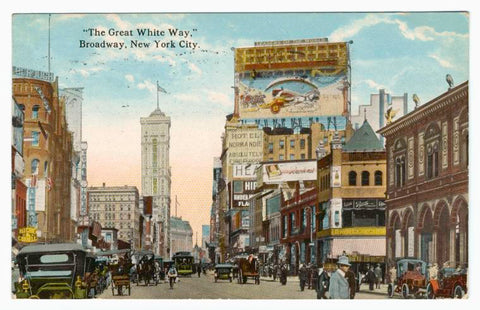 Art Print : The Great White Way,' Broadway, New York City, 1913 - Vintage Wall Art