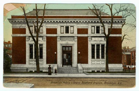 Art Print : Brooklyn Public Library, Bedford Branch, Brooklyn, N. Y, 1906 - Vintage Wall Art