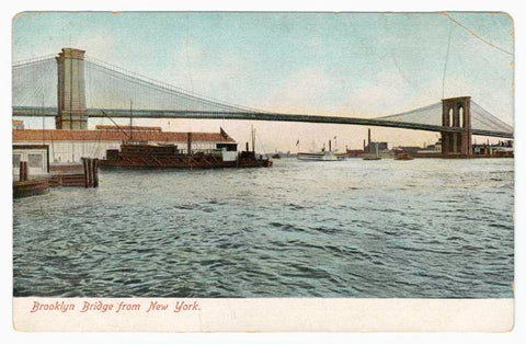 Art Print : Brooklyn Bridge from New York, 1901 - Vintage Wall Art