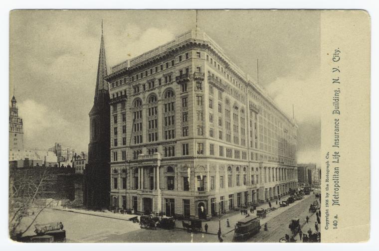 Art Print : Metropolitan Life Building, New York, 1908 - Vintage Wall Art V2