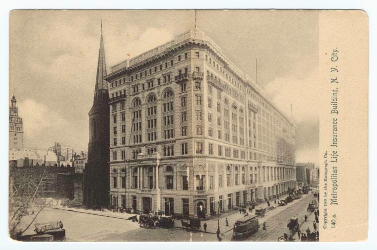 Art Print : Metropolitan Life Insurance Building, N.Y. City, 1905 - Vintage Wall Art