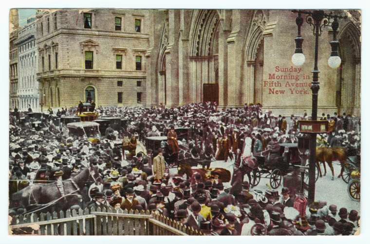 Art Print : Sunday Morning in Fifth Avenue, New York, 1912 - Vintage Wall Art