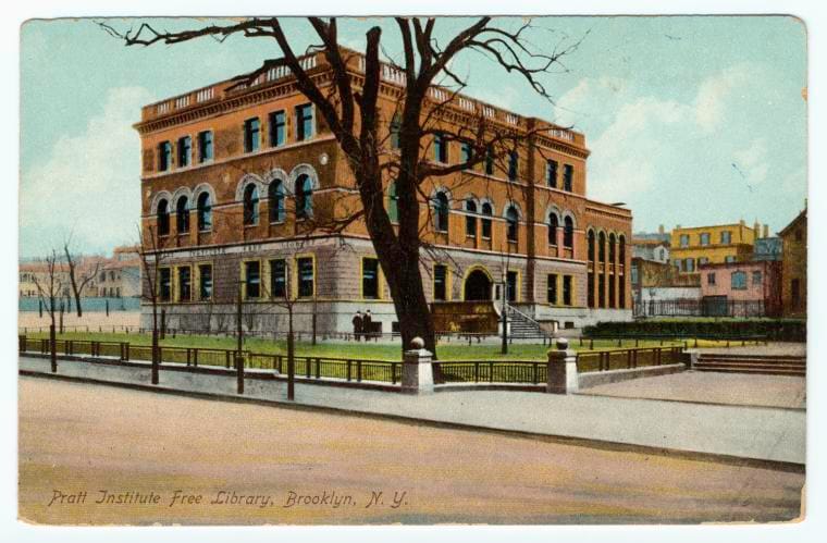 Art Print : Pratt Institute Free Library, Brooklyn, N. Y, 1907 - Vintage Wall Art