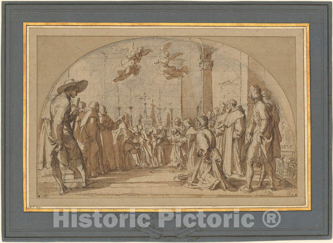 Art Print : Bernardino Poccetti, The Death of The Blessed Buonagiunta Manetti, c. 1612 - Vintage Wall Art