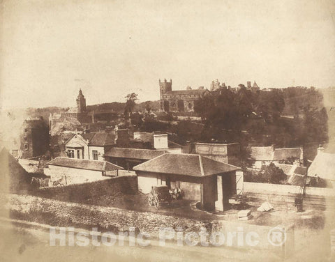 Art Print : Octavius Hill and Adamson, Linlithgow, from The Railway Station, with The Town Hall, St. Michael's Church, and Palace, 1843-1847 - Vintage Wall Art