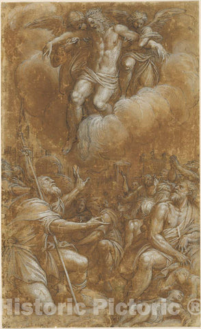 Art Print : Lattanzio Gambara, Saint Roch Interceding on Behalf of Plague Victims, c.1570 - Vintage Wall Art
