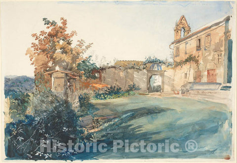 Art Print : John Ruskin, The Garden of San Miniato Near Florence, 1845 - Vintage Wall Art