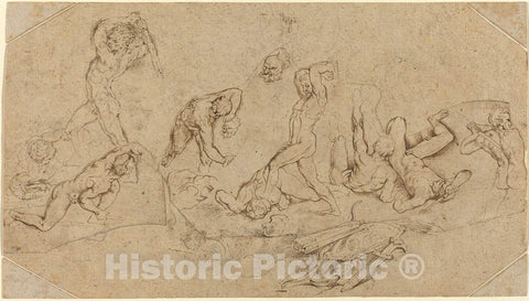 Art Print : Sir Peter Paul Rubens, Battle of Nude Men - Vintage Wall Art